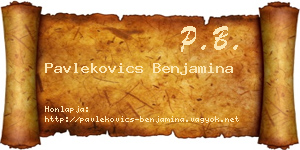 Pavlekovics Benjamina névjegykártya